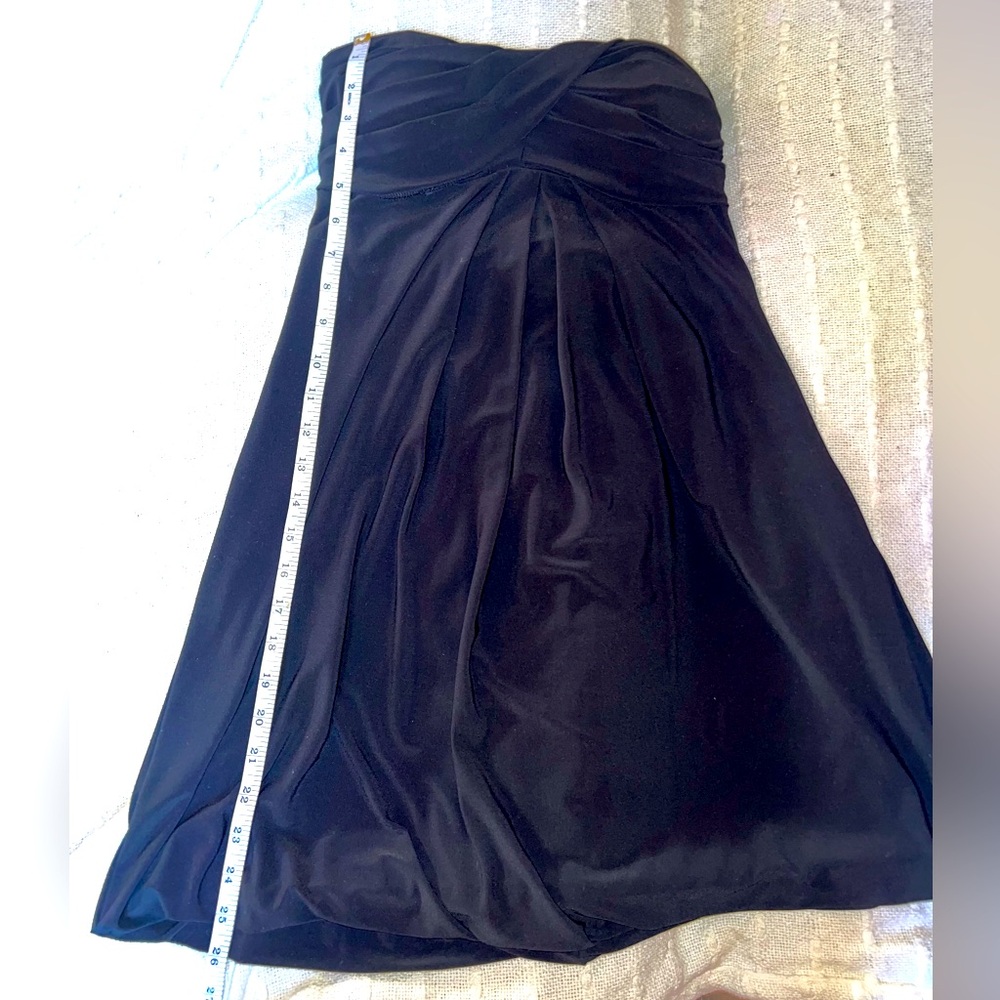 XSCAPE black, strapless, cocktail minidress